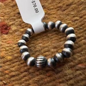 ❤️ Desert Pearls Navajo Bead 6mm Stretch Ring Sz 6-9 Unisex Made in NM USA